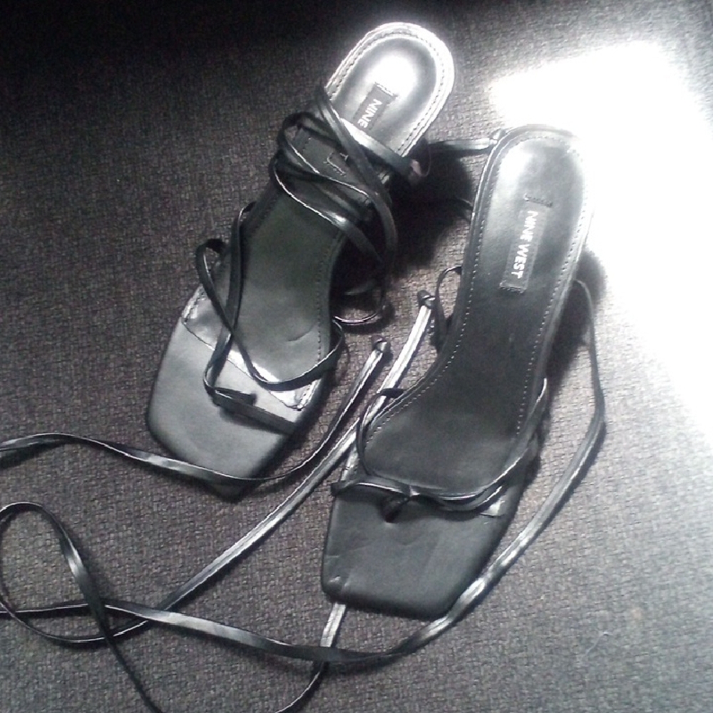 Nine West Black Strappy Sandals